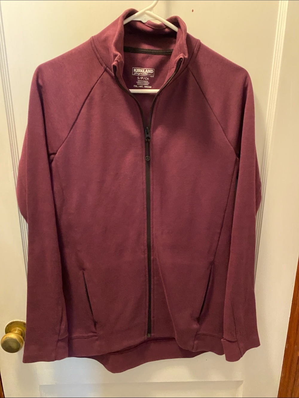 Kirkland Signature Men's Zip-Up Jacket in Maroon